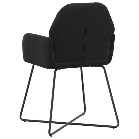 Krzesła jadalne 6 pcs Welur Czarny 55 x 50 x 84 cm
