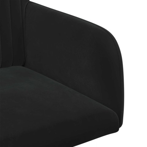 Krzesła jadalne 6 pcs Welur Czarny 55 x 50 x 84 cm