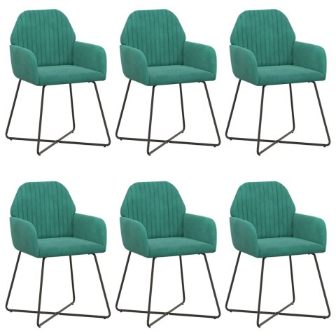 Krzesła jadalne 6 pcs Welur Turkusowy 55 x 50 x 84 cm