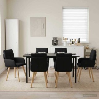 Krzesła jadalne 6 pcs tkanina Czarny 60 x 56 x 96 cm