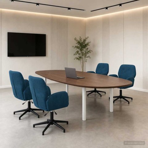 Obrotowe krzesła biurowe 4 szt. 54 x 55 x 90 cm niebieski Welur