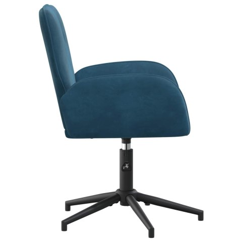 Obrotowe krzesła biurowe 4 szt. 54 x 55 x 90 cm niebieski Welur