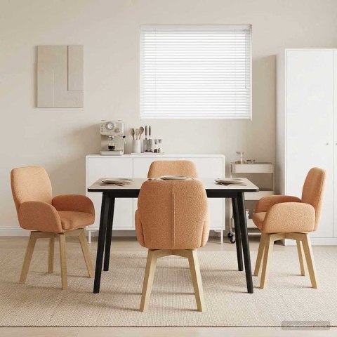 Obrotowe krzesła jadalniane 4 pcs Bouclé Beżowy 54 x 58 x 87 cm