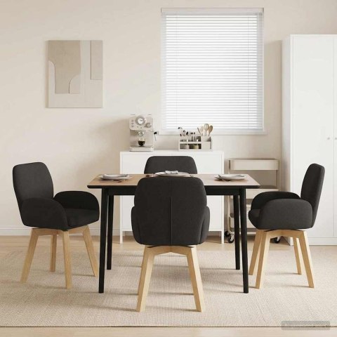 Obrotowe krzesła jadalniane 4 pcs Bouclé Czarny 54 x 58 x 87 cm