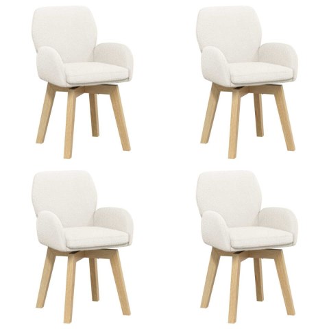 Obrotowe krzesła jadalniane 4 pcs Bouclé kremowy