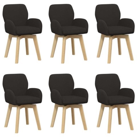 Obrotowe krzesła jadalniane 6 pcs Bouclé Czarny 54 x 58 x 87 cm