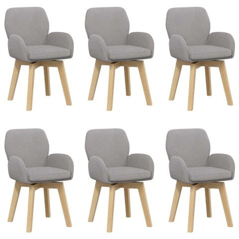 Obrotowe krzesła jadalniane 6 pcs Bouclé jasnoszary