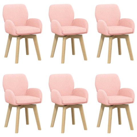 Obrotowe krzesła jadalniane 6 pcs Bouclé różowy 54 x 58 x 87 cm
