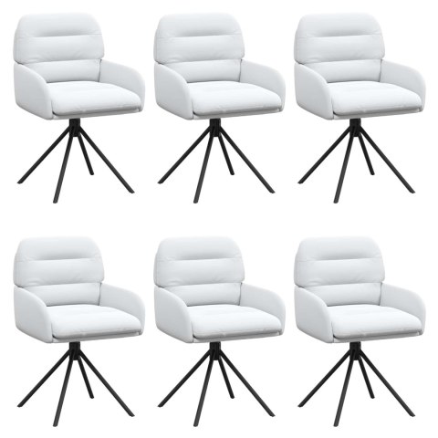 Obrotowe krzesła jadalniane 6 pcs Ekoskóra Biały
