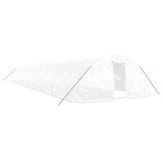 VidaXL Szklarnia ze stalową ramą, biała, 100 m², 20x5x2,3 m