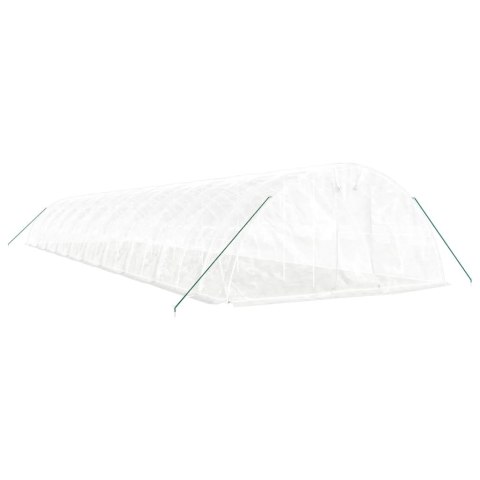 Szklarnia ze stalową ramą, biała, 100 m², 20x5x2,3 m