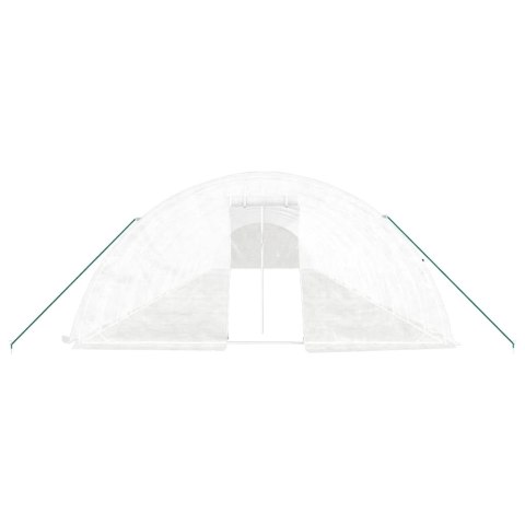 Szklarnia ze stalową ramą, biała, 100 m², 20x5x2,3 m