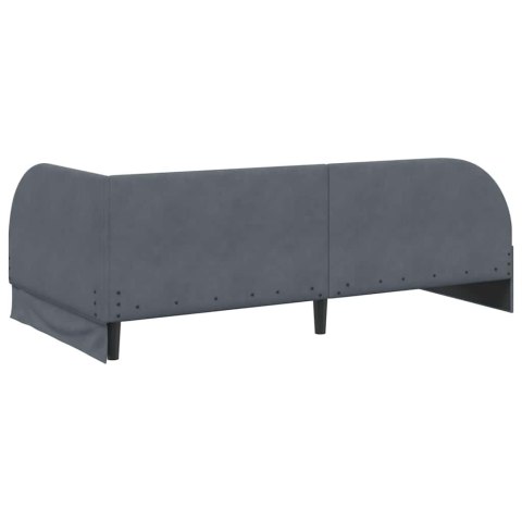 Rama Łóżka Narożnego z Materacem 2 pcs Szary Aksamit