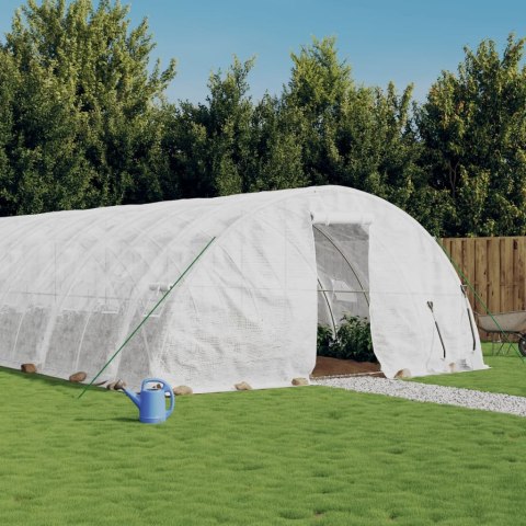 Szklarnia ze stalową ramą, biała, 70 m², 14x5x2,3 m