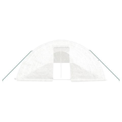 Szklarnia ze stalową ramą, biała, 90 m², 18x5x2,3 m