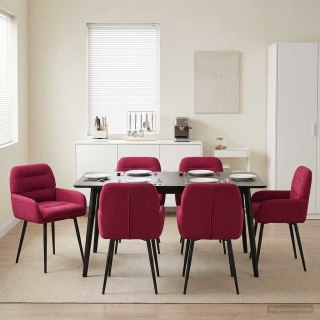 VidaXL Krzesła jadalne 6 pcs Welur Czerwone wino 59 x 59,5 x 90 cm