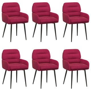 VidaXL Krzesła jadalne 6 pcs Welur Czerwone wino 59 x 59,5 x 90 cm