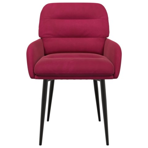 Krzesła jadalne 6 pcs Welur Czerwone wino 59 x 59,5 x 90 cm