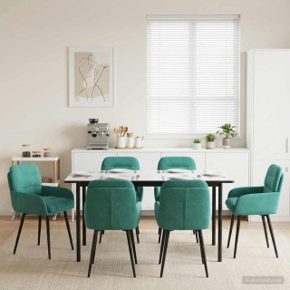 VidaXL Krzesła jadalne 6 pcs Welur Turkusowy 59 x 59,5 x 90 cm