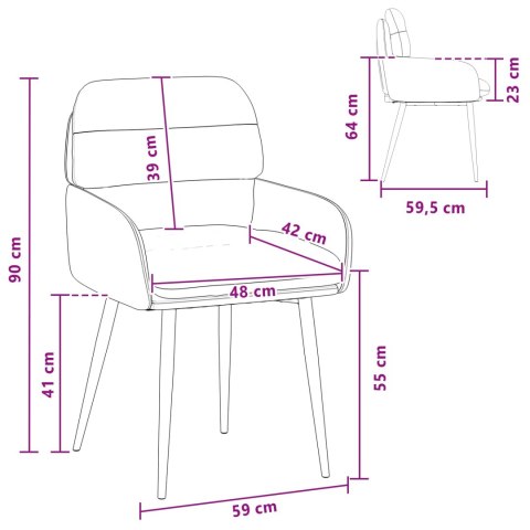 Krzesła jadalne 6 pcs Welur różowy 59 x 59,5 x 90 cm