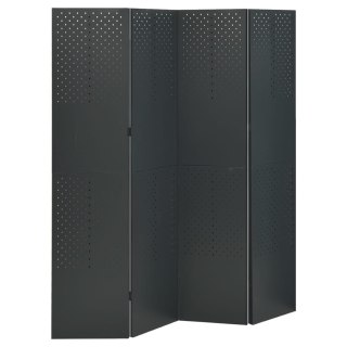 VidaXL Parawany 4-panelowe, 2 szt., antracytowe, 160x180 cm, stalowe