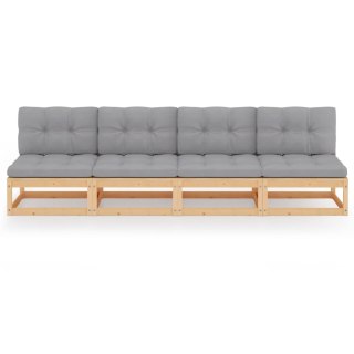 VidaXL 4-osobowa sofa ogrodowa z poduszkami, lite drewno sosnowe