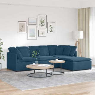 VidaXL Sofa modułowa z podnóżkiem i poduszkami Velvet Blue