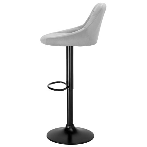 Krzesło barowe CYDRO BLACK welurowe SZARE VELVET