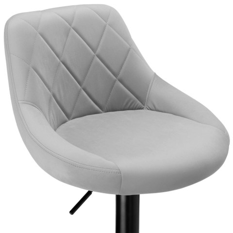 Krzesło barowe CYDRO BLACK welurowe SZARE VELVET