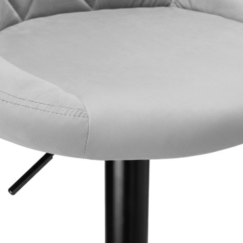 Krzesło barowe CYDRO BLACK welurowe SZARE VELVET