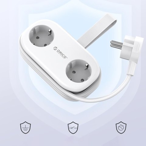 Listwa zasilająca 6w1 AC USB-A USB-C GaN 65W - biała