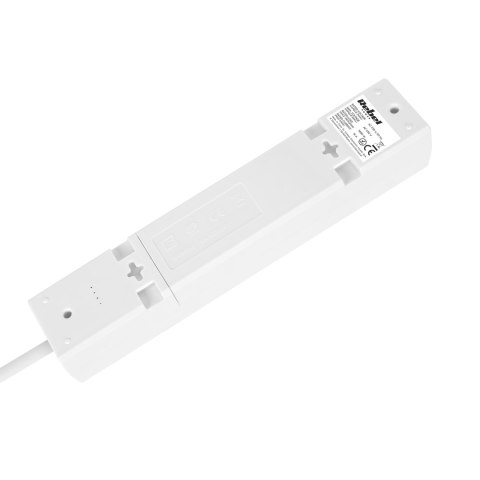 Przedłużacz 4 gniazda 3m typu francuskiego z przełącznikiem (3x1,5mm) Rebel biały