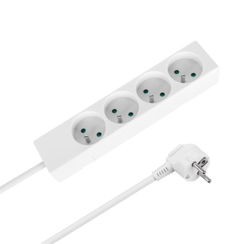 Przedłużacz 4 gniazda 5m typu francuskiego bez przełącznika (3x1,5mm) Rebel biały