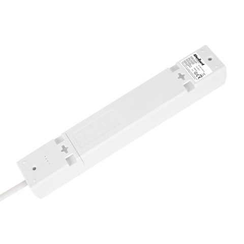 Przedłużacz 5 gniazd 3m typu francuskiego z przełącznikiem (3x1,5mm) Rebel biały
