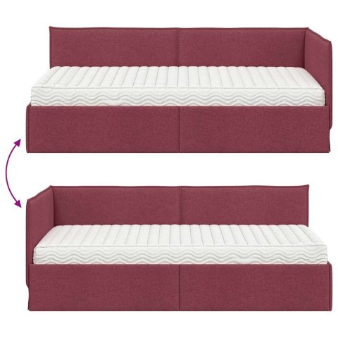 Rama Łóżka Narożnego z Materacem 2 pcs Szary Aksamit