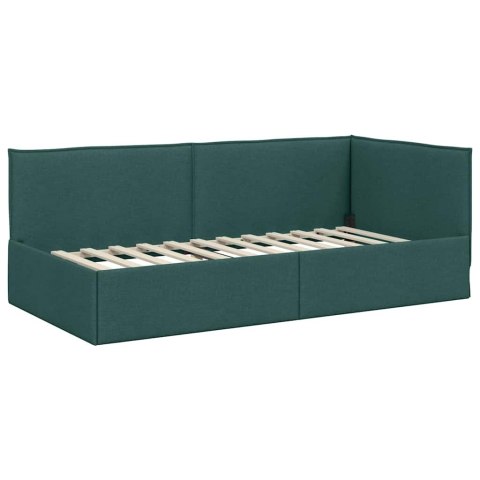 Rama Łóżka Narożnego z Materacem 2 pcs Zielony Aksamit