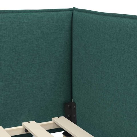 Rama Łóżka Narożnego z Materacem 2 pcs Zielony Aksamit