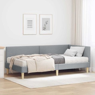 VidaXL Rama Łóżka Narożnego z Materacem Inny 2 pcs Jasnoszary tkanina