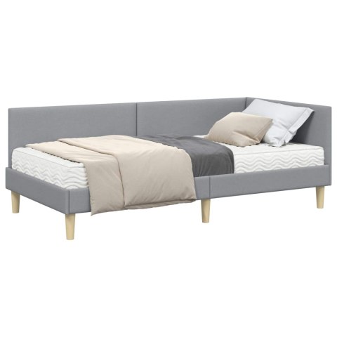 Rama Łóżka Narożnego z Materacem Inny 2 pcs Jasnoszary tkanina