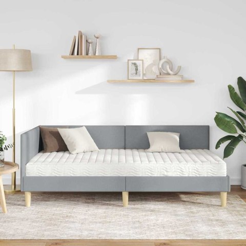 Rama Łóżka Narożnego z Materacem Inny 2 pcs Jasnoszary tkanina