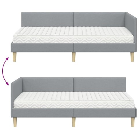 Rama Łóżka Narożnego z Materacem Inny 2 pcs Jasnoszary tkanina