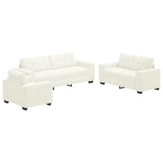 VidaXL Zestaw Sof 3 pcs Kremowy 221 x 80 x 80 cm Aksamit