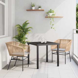 VidaXL Zestaw do jadalni w ogrodzie z poduszką 3 pcs Brązowy