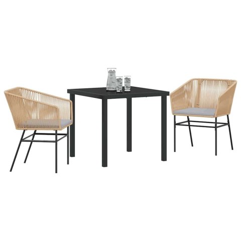 Zestaw do jadalni w ogrodzie z poduszką 3 pcs Brązowy