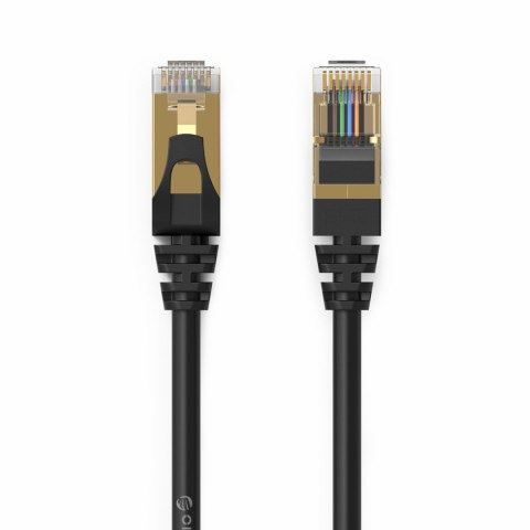 Kabel sieciowy internetowy okrągły LAN CAT7 10Gbps RJ45 10m - czarny