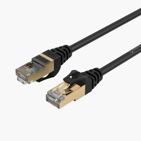 Kabel sieciowy internetowy okrągły LAN CAT7 10Gbps RJ45 20m - czarny