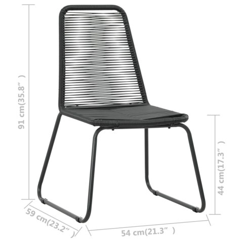 3-częściowy zestaw mebli ogrodowych, rattan PVC, czarno-brązowy