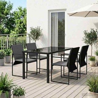 VidaXL Zestaw do jadalni w ogrodzie 5 pcs Czarny i antracyt