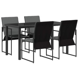 VidaXL Zestaw do jadalni w ogrodzie 5 pcs Czarny i antracyt