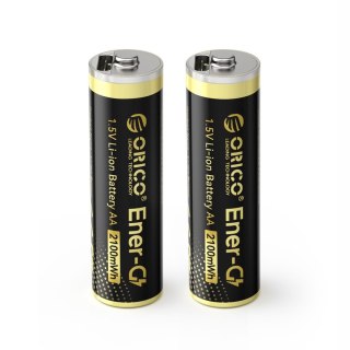 Bateria litowa akumulator AA 1.5 V 2100mWh USB-C z kablem ładującym - 2 szt.